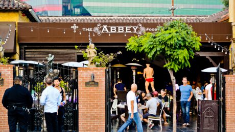 West Hollywood, CA, USA - June 1, 2013: The Abbey food and Drink well known gay bar, restaurant in West Hollywood, where third of population proclaiming themselves as gays.